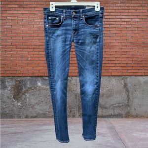 Rag & Bone Blue Denim Skinny Jeans Size 27.       14” waist.  26 plus inseam.